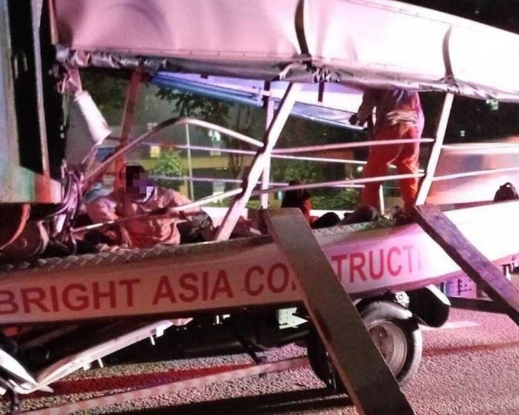 Fatal PIE accident: Workers who died were seated closest to impact at back of the lorry, says coroner