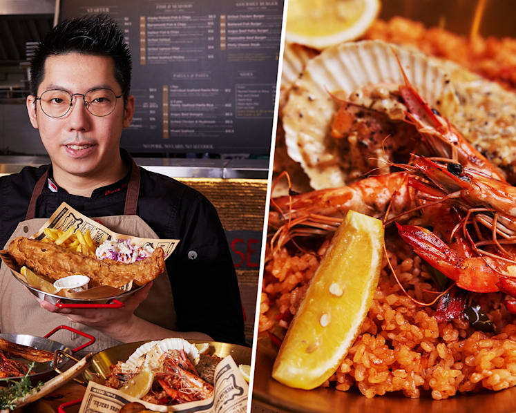 Impressive seafood paella, fish and chips at hawker stall by ex-sous chef of Michelin-starred restaurant