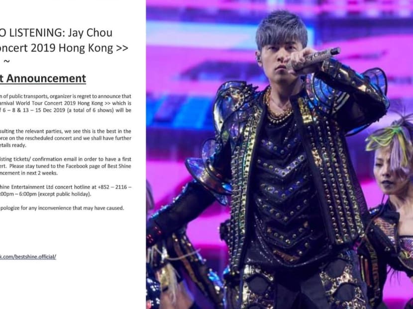He joins the growing list of musical acts who have postponed or cancelled their gigs in Hongkong amid the increasingly violent protests.