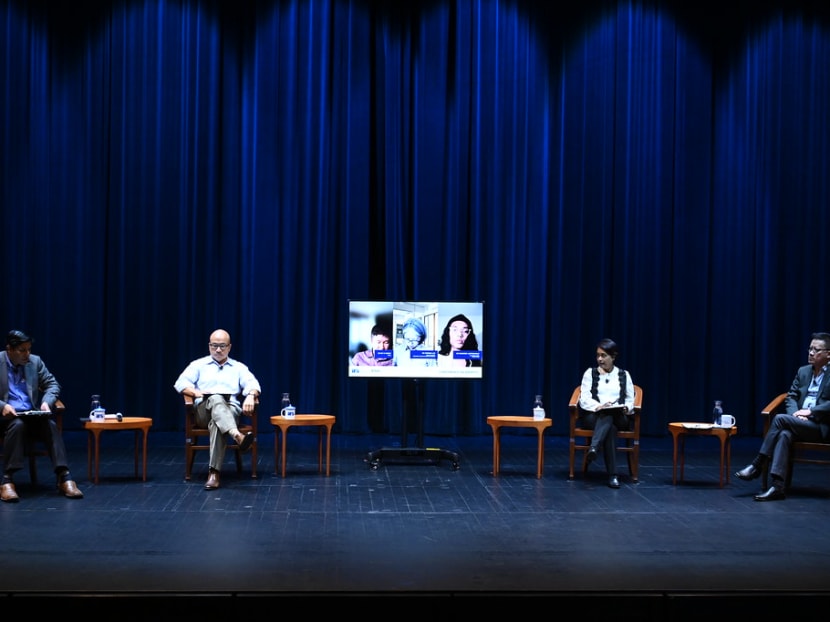 The panellists at a discussion on diversity and identity at a forum jointly held by the Institute of Policy Studies and the S. Rajaratnam School of International Studies on Nov 23, 2021. Some panellists appeared via video link.