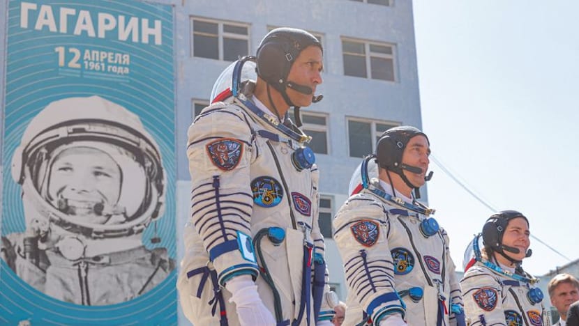 Russia launches American and two cosmonauts to space station with rare NASA chief visit