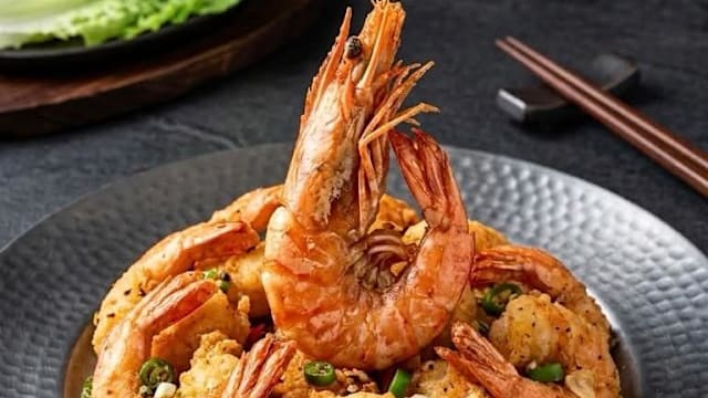 食谱：油炸咖喱虾