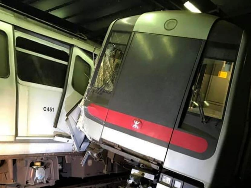 Two trains collided on March 18 at a crossover junction near Central station during an overnight trial of a new signalling system meant for seven rail lines. One carriage was derailed, injuring a driver, but no passengers were on board.