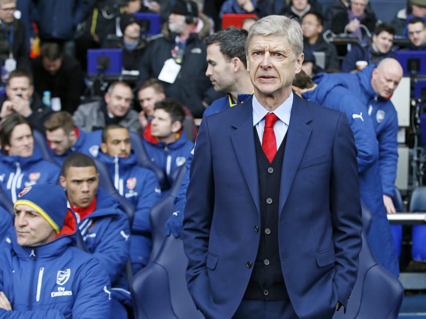 Wenger at the Spurs match. Arsenal have 13 fewer points than they did at the same stage last season. Photo: AP