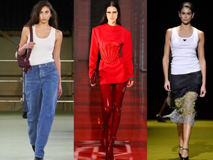 Bringing sexy back: Tank tops, latex dresses and corsets at Milan Fashion Week