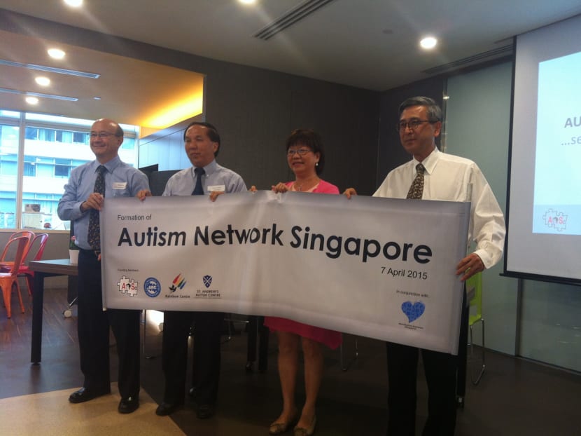 Autism Network Singapore, the first network for autism in Singapore, was launched this afternoon (April 7, 2015) in conjunction wth World Autism Awarness Day 2015.  Photo: Jean Khoo/TODAY