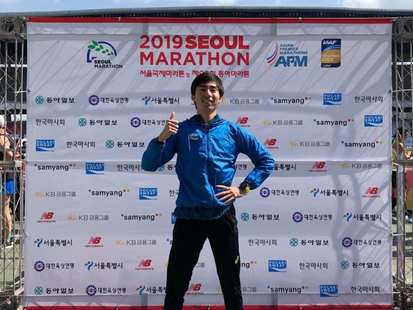 National marathoner Soh Rui Yong clocked 2hr 23min 43sec at the Seoul Marathon on Sunday (March 17) to break a 24-year-old national record. National marathoner Soh Rui Yong clocked 2hr 23min 43sec at the Seoul Marathon on Sunday (March 17) to break a 24-year-old national record.