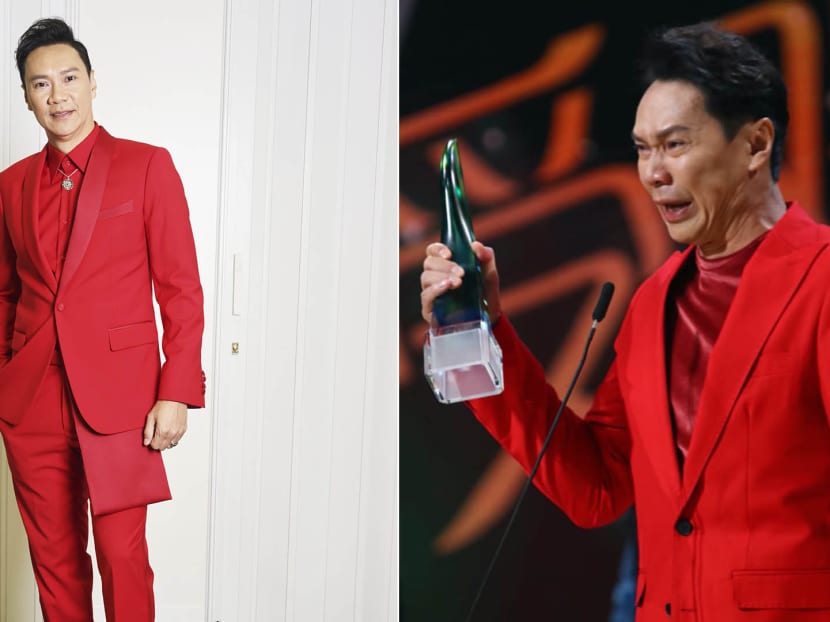 Brandon Wong wears all red at Star Awards again; wins more awards than he did last year: &ldquo;My underwear isn&rsquo;t red!&rdquo;