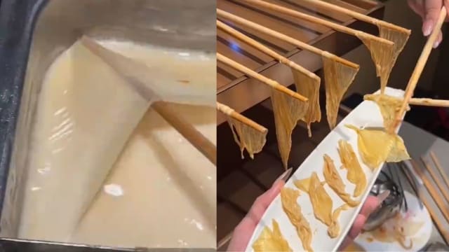 在海底捞用豆浆锅底“晒制”腐竹 女子行为引议论