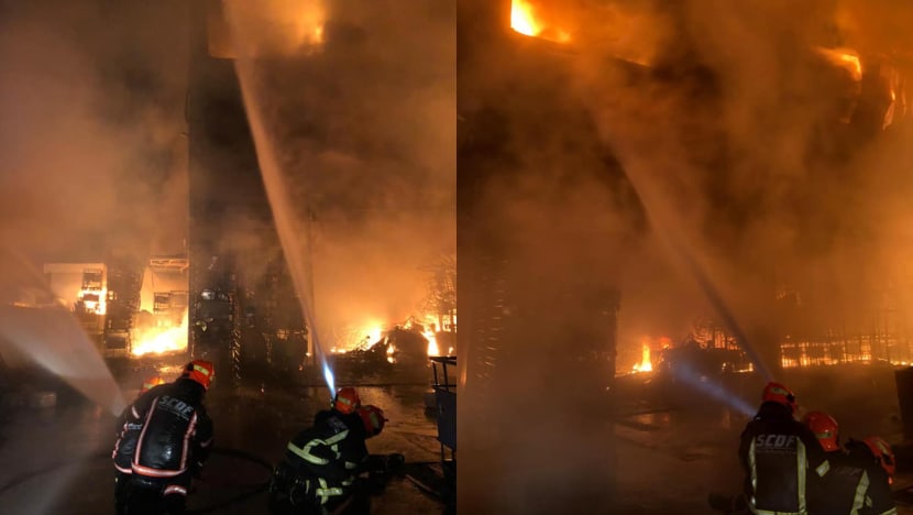 SCDF battling fire in Tuas industrial estate, operation ongoing