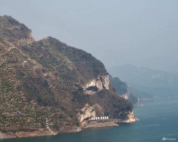 A cliff that looks like a puppy resting beside the Yangtze River delights people in China
