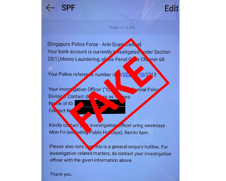 Scam alert: Police warn of fake SMS with ‘SPF’ header