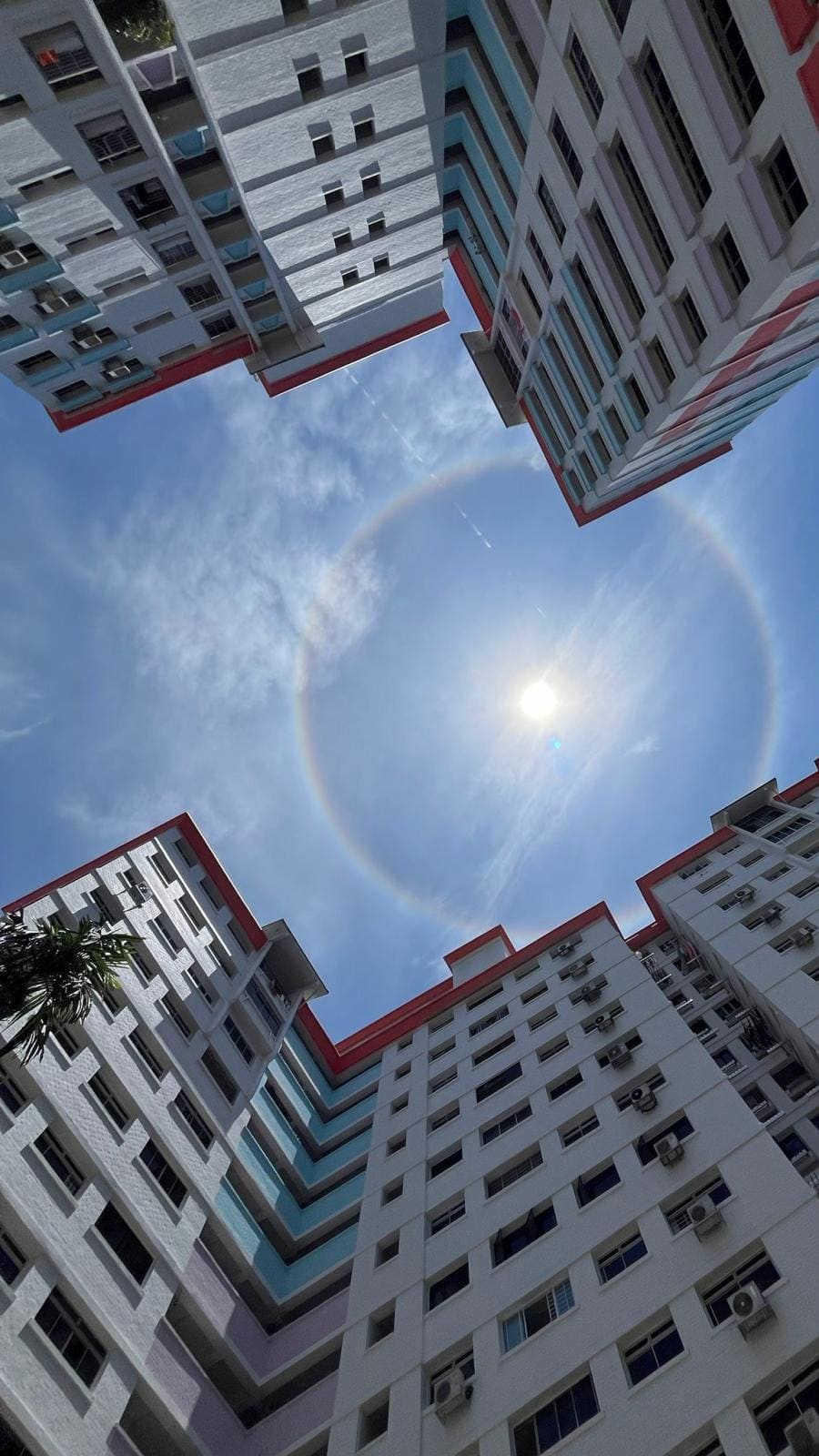 Sun halo over Singapore
