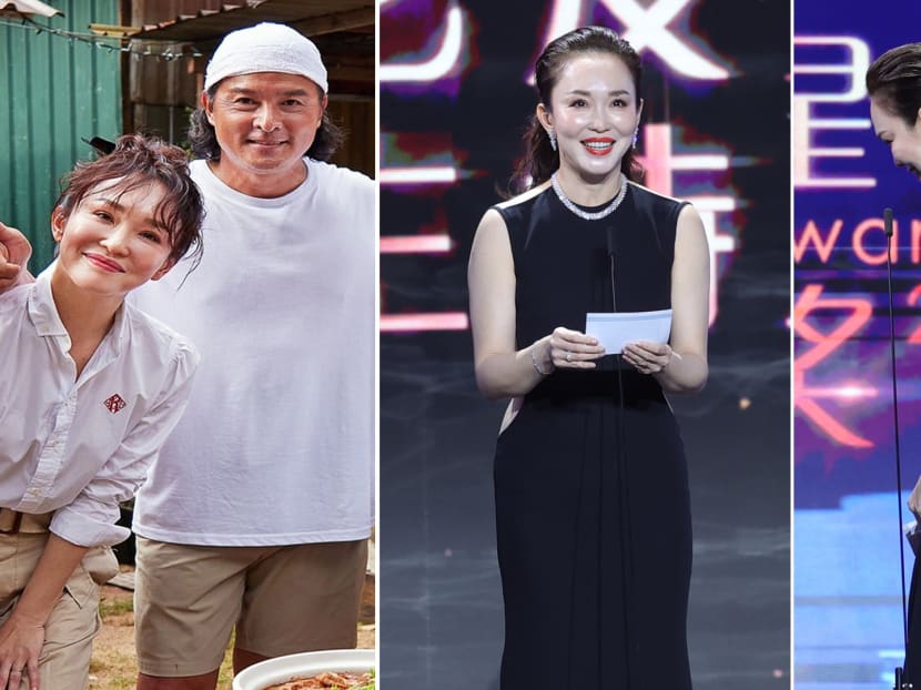 Fann Wong thanks herself while accepting Christopher Lee’s Star Awards 2023 Best Host win