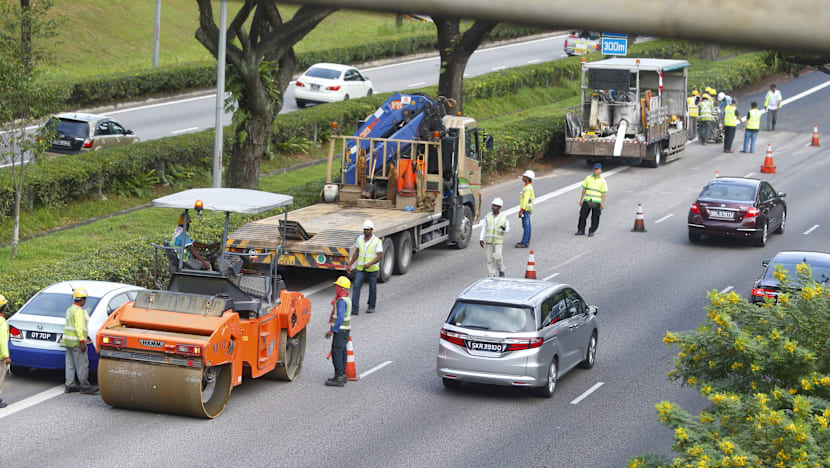 Two lanes along PIE closed after new oil spill