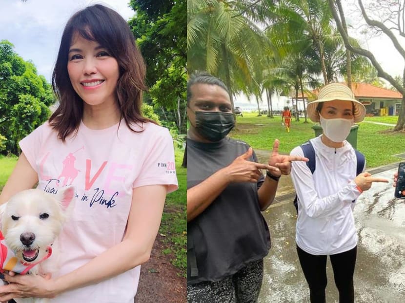 But the actress came through and eventually walked 10km from Changi City Point to Pasir Ris park. But the actress came through and eventually walked 10km from Changi City Point to Pasir Ris park.