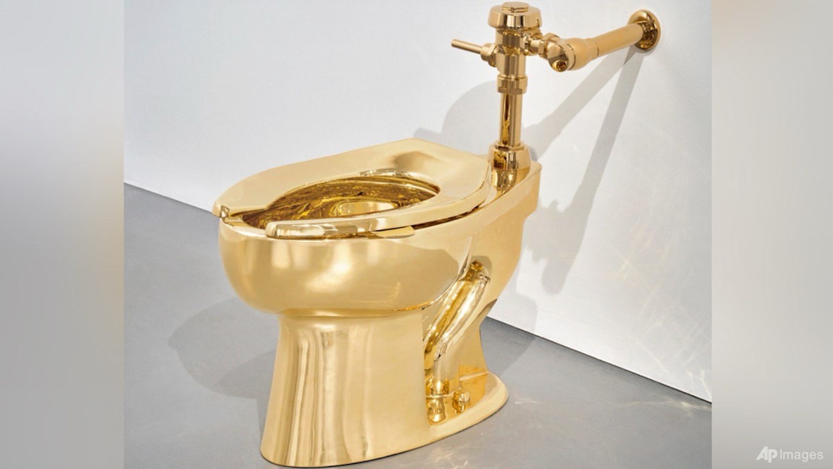 Solid gold toilet up for auction in New York with US million starting price
