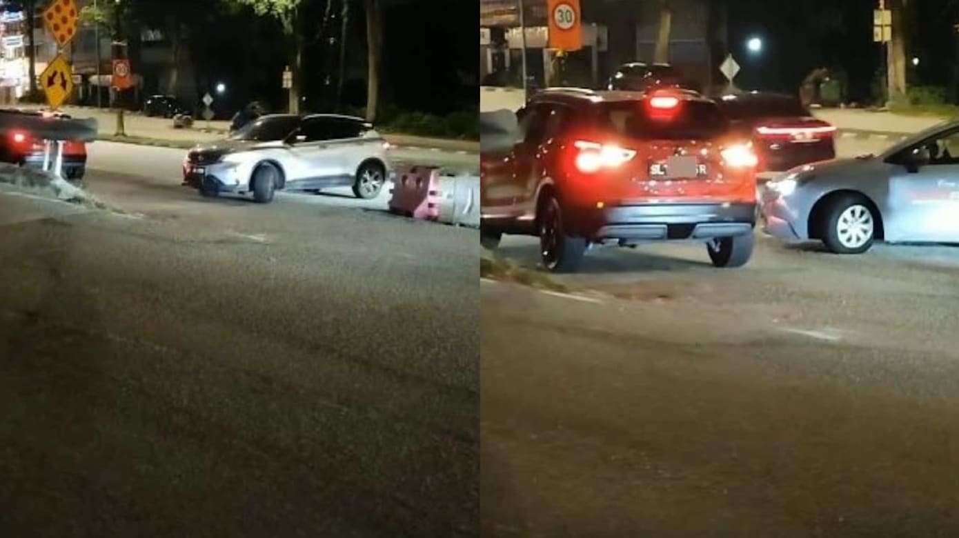 狮城车被指无视路障 新山快速车道倒车引热议
