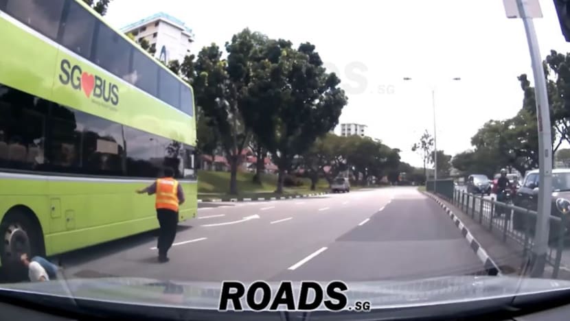 Woman pinned under bus making discretionary right turn; SBS Transit assisting with police investigations