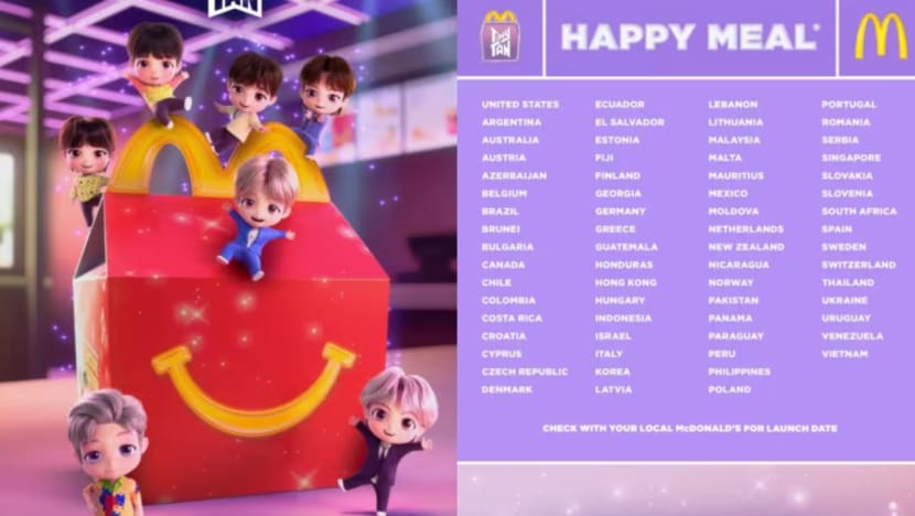 McDonald's bakal lancar Happy Meal dengan mainan TinyTan BTS, termasuk di SG McDonald's bakal lancar Happy Meal dengan mainan TinyTan BTS, termasuk di SG