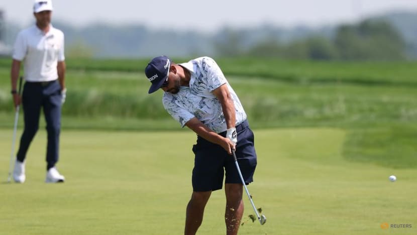 Walking on egg shells pays off for US Open leader Spaun