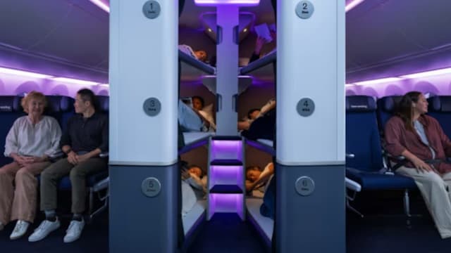 经济舱也能躺平？新西兰航空推双层床睡眠舱