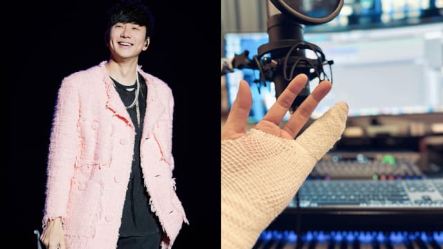 小指弯曲、手裹绷带　林俊杰为“拯救” 玻璃瓶受伤