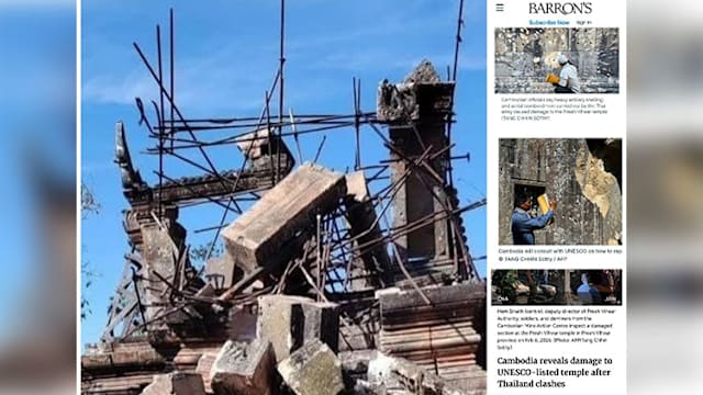 泰柬冲突波及世界遗产 柏威夏寺遭严重破坏