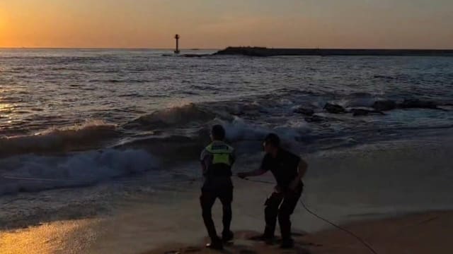 韩国两女海边拍照遭巨浪卷走 一死一伤
