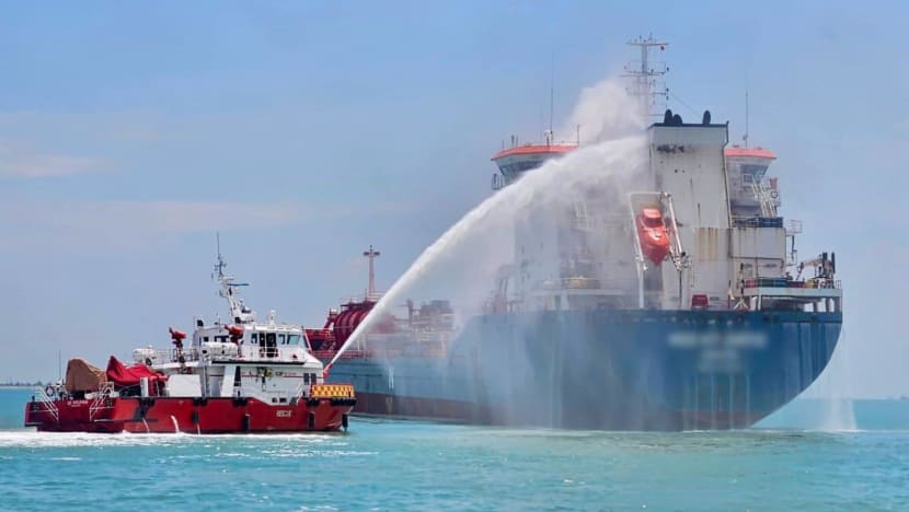 Fire breaks out on ship in East Johor Straits; all crew members safe Fire breaks out on ship in East Johor Straits; all crew members safe