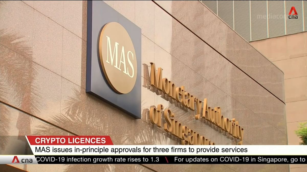 MAS issues in-principle approvals to cryptocurrency firms for digital  payment token licences | Video