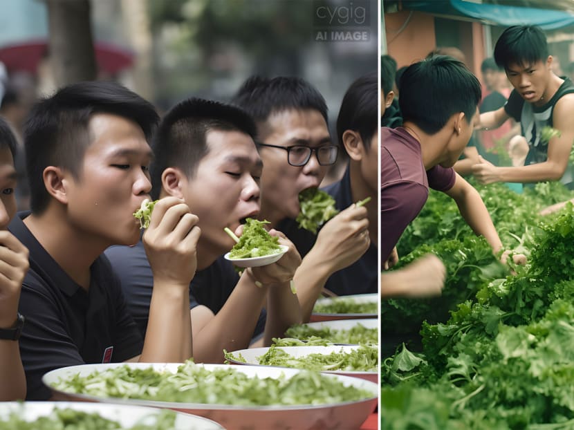 Netizen uses AI programme to create realistic photos of 'coriander eating contest in Singapore'