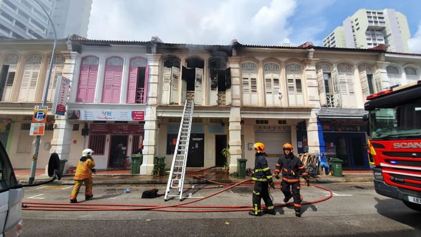 Fire breaks out at shophouse in Little India