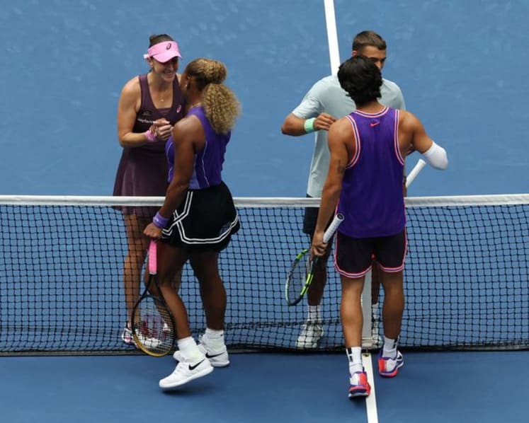 Williams, Alcaraz exit US Open mixed doubles, married Monfils, Svitolina advance