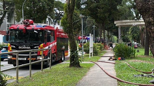 荷兰道组屋单位失火 民防部队强行入屋将火扑灭