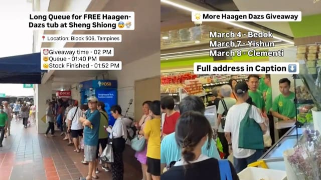 超市免费派发名牌冰淇淋 民众超市门口大排长龙