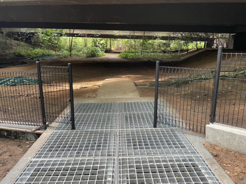 Fences and cattle grids at Bangkit underpass along Zhenghua Nature Park, June 23, 2023.
