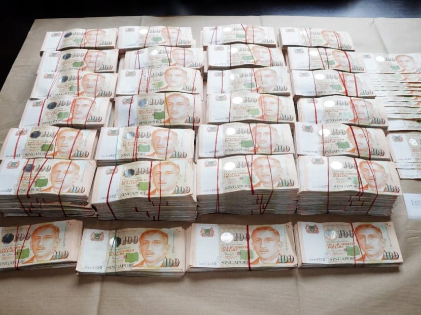Cash seized by the police.