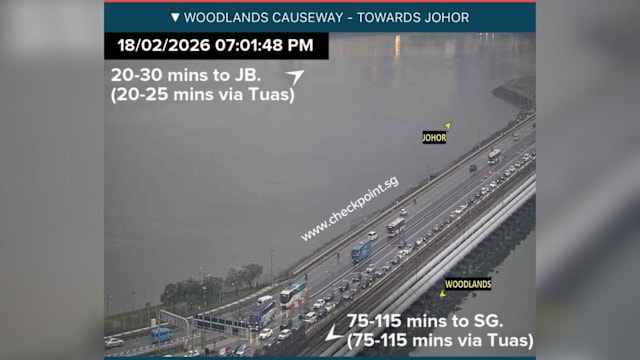 农历新年两天公假结束 两陆路关卡交通现拥堵