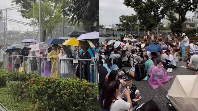 F1大奖赛韩星今晚表演助兴 大批车迷和歌迷一早冒雨排队