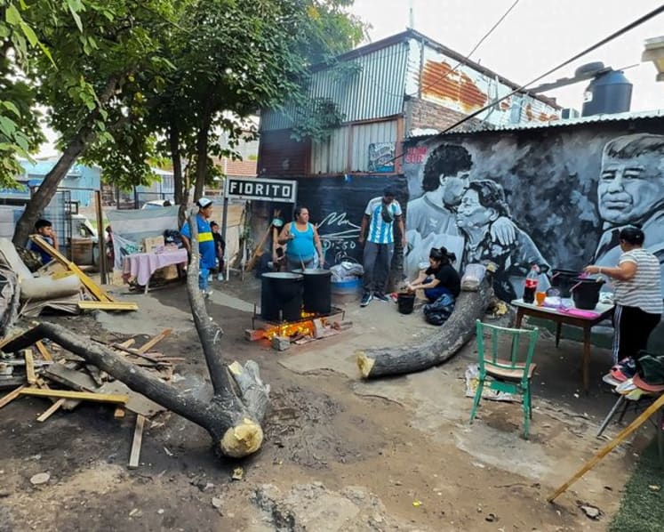 Maradona's former home is transformed into a soup kitchen in Argentina