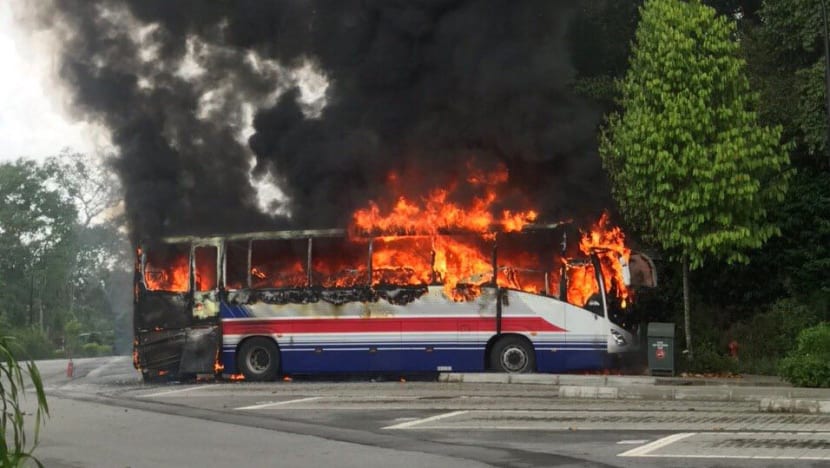 Bus catches fire at Botanic Gardens car park, no injuries reported