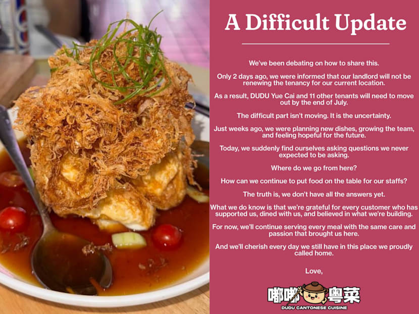 Cantonese eatery Dudu to close after landlord gives owner a month to move out before lease expiry