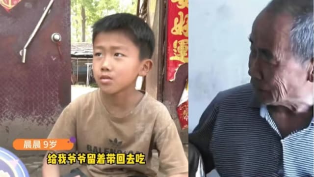 父亲病逝母亲改嫁 河南男孩在校省肉带给爷爷吃