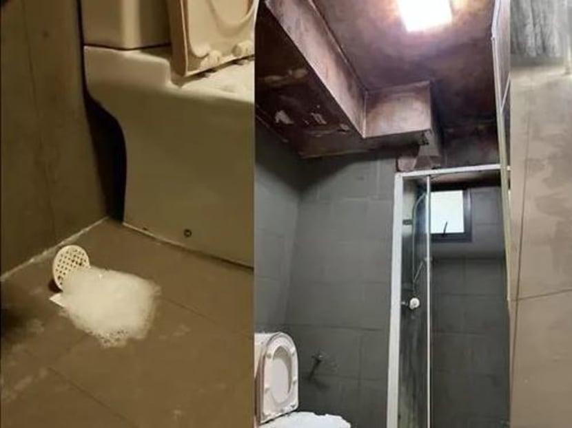Ms Geraldine Tang shared photos of her HDB flat, citing water and odour issues.