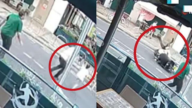 伦敦女童冲出马路 男子肉身挡摩托车被撞伤
