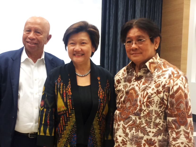 From left - Mr Arifin Panigoro, founder of Medco Group; Ms Olivia Lum, executive chairman and group chief executive of Hyflux; Mr Anthony Salim, chairman of Salim Group