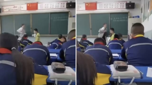 中国小学教师课堂脚踹学生 被调离教学岗位