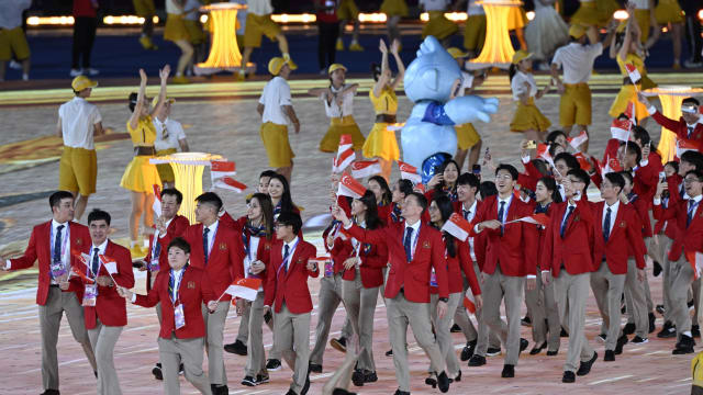 杭州亚洲运动会开幕式 我国120多名选手进场