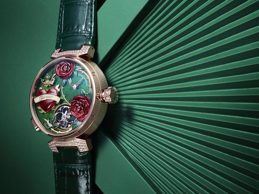 Louis Vuitton packs on the drama with a trio of watches that bloom, glower and glow